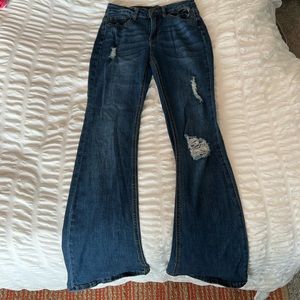 Dark bootcut jeans!